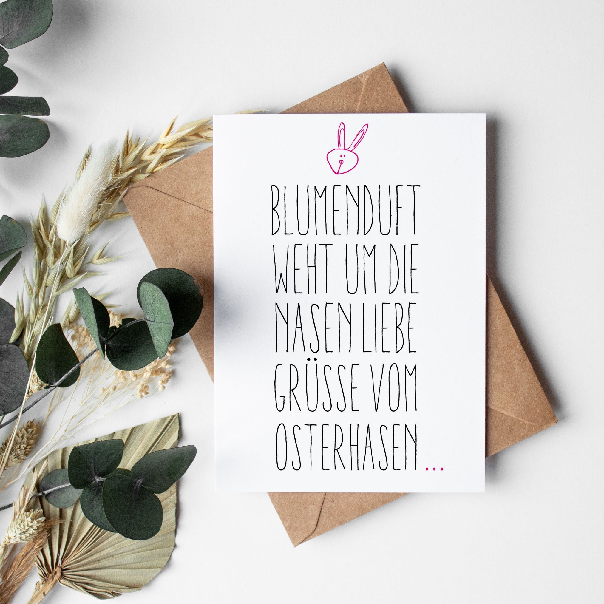 Oster Grußkarte: Blumenduft - weiß